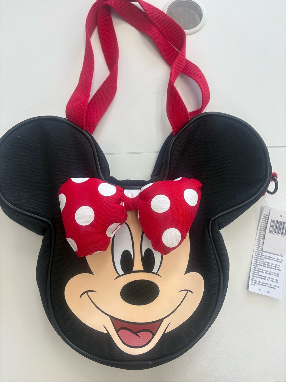 Disney Minnie Mouse Black Crossbody Bag with Red Polka Dot Bow